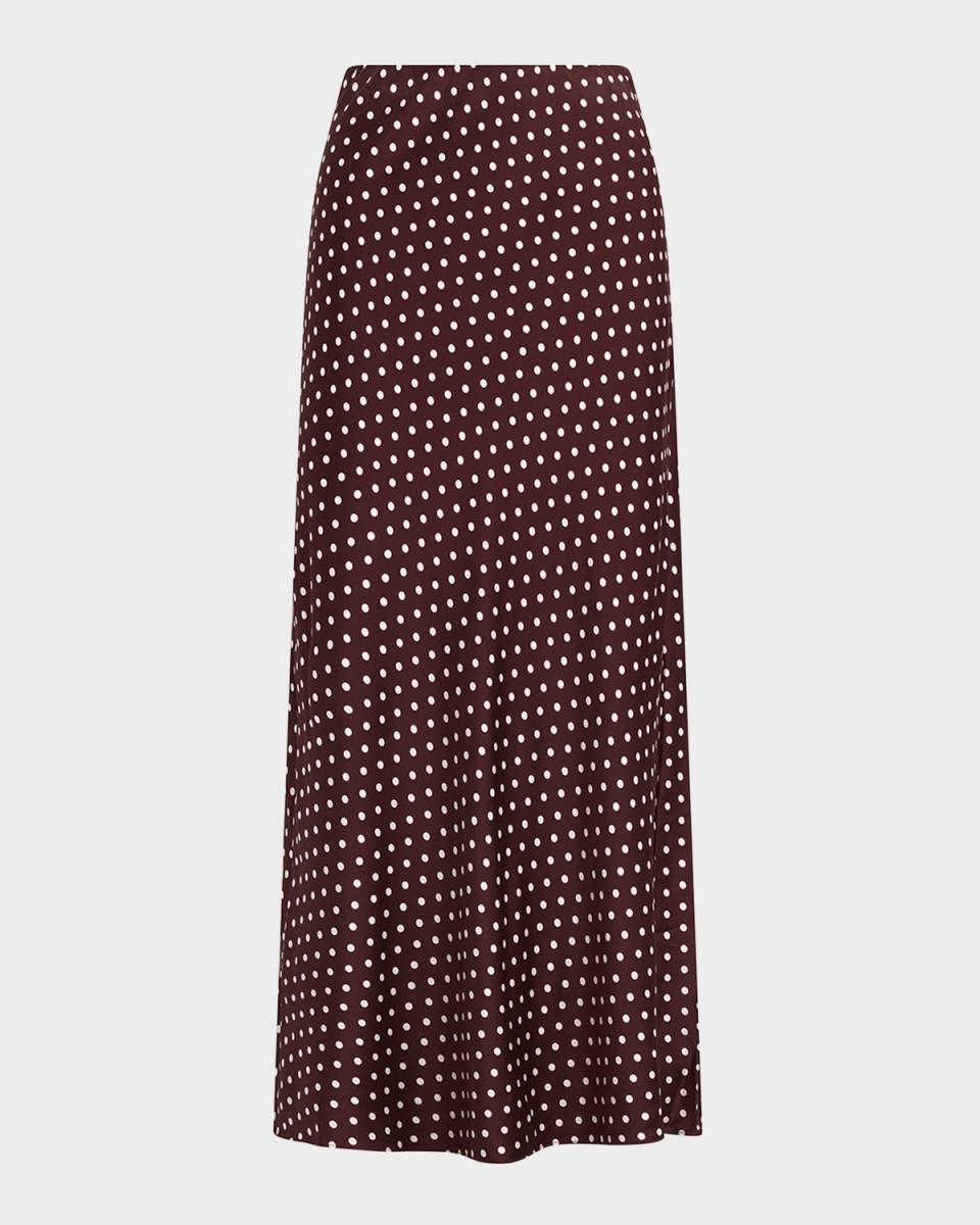 The Favorite Satin Polka-Dot Skirt